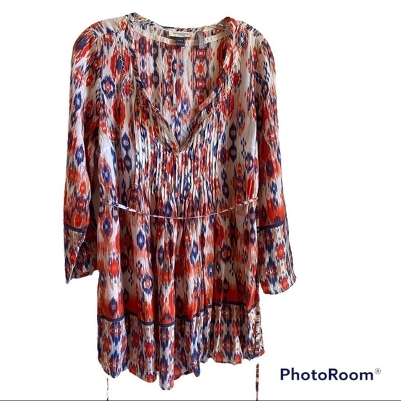 BEACH Lunch Lounge For A Pea In The Pod Tribal Print Maternity Top Size Large - Picture 1 of 10